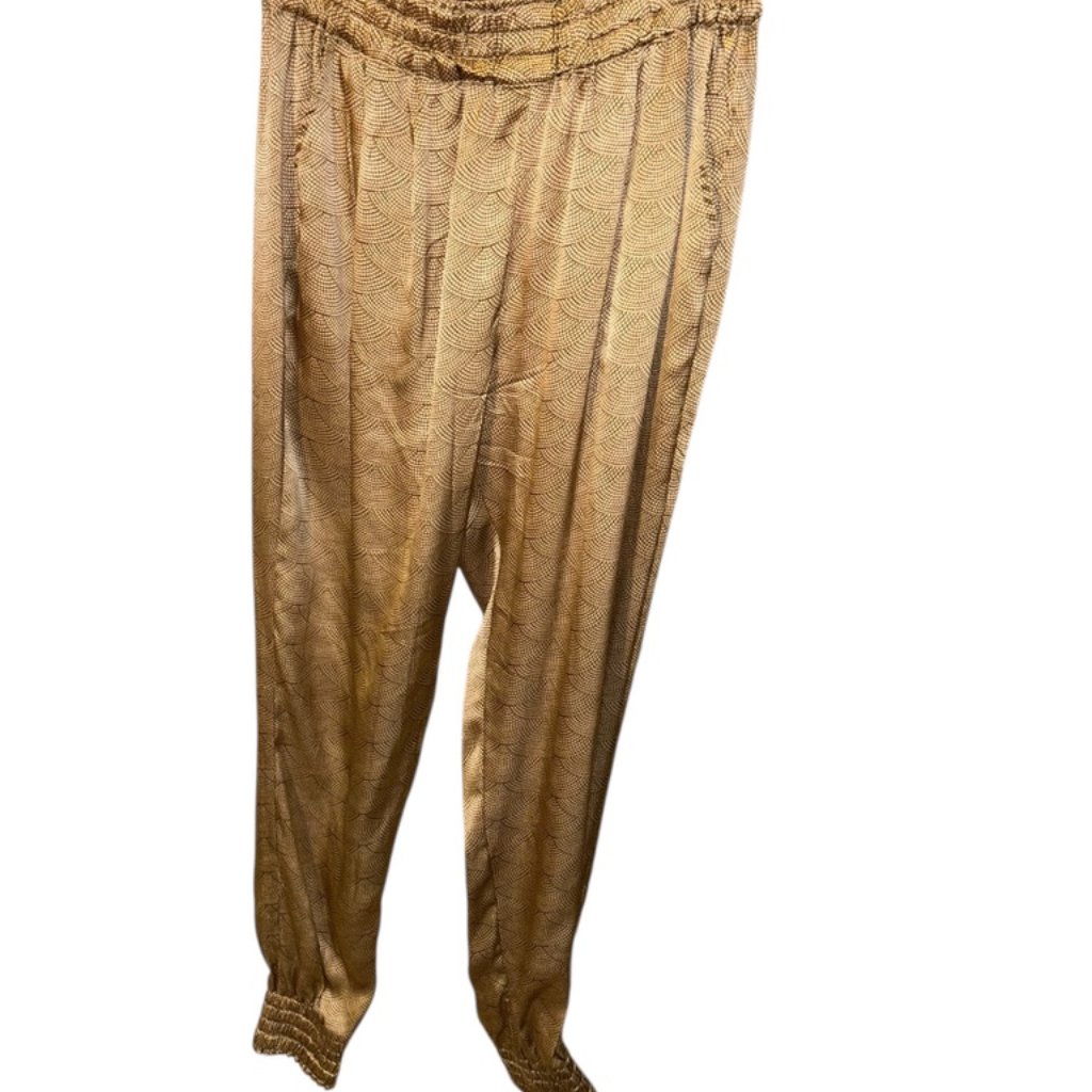 Simon & Kully Silk Briown Cream Scale Print Genie Jogger Patns 2 S As New